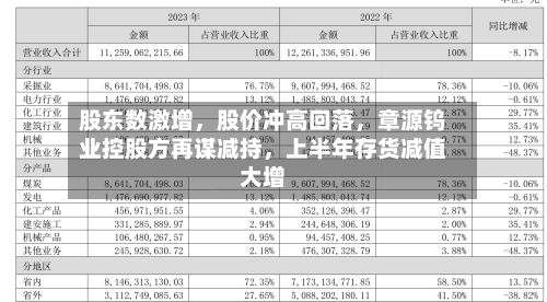 股东数激增，股价冲高回落，章源钨业控股方再谋减持	，上半年存货减值大增-第2张图片