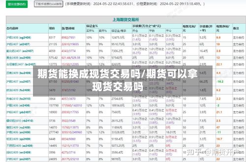 期货能换成现货交易吗/期货可以拿现货交易吗-第3张图片