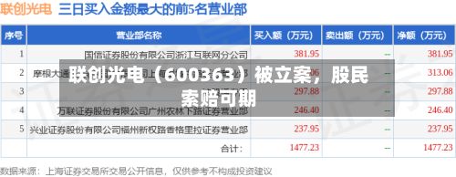 联创光电（600363）被立案，股民索赔可期-第3张图片
