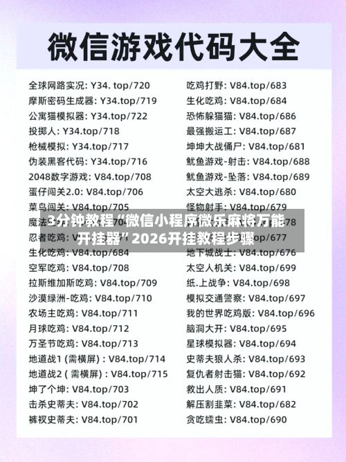 3分钟教程“微信小程序微乐麻将万能开挂器	”2026开挂教程步骤-第3张图片