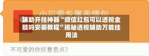 辅助开挂神器“微信红包可以透视金额吗安装教程”揭秘透视辅助万能挂用法-第3张图片