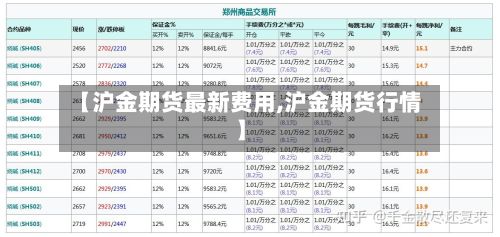 【沪金期货最新费用,沪金期货行情】