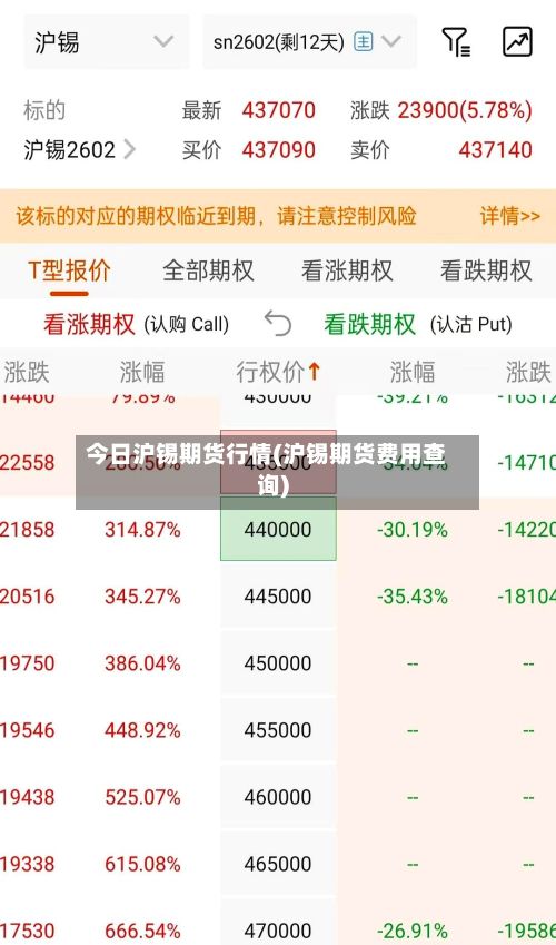 今日沪锡期货行情(沪锡期货费用查询)