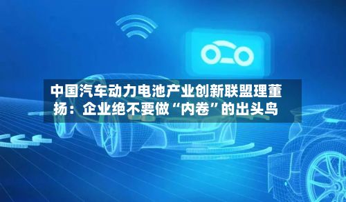 中国汽车动力电池产业创新联盟理董扬：企业绝不要做“内卷”的出头鸟