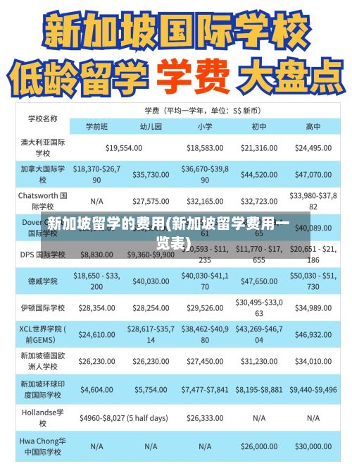 新加坡留学的费用(新加坡留学费用一览表)-第3张图片