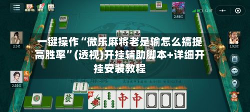 一键操作“微乐麻将老是输怎么搞提高胜率”(透视)开挂辅助脚本+详细开挂安装教程-第3张图片