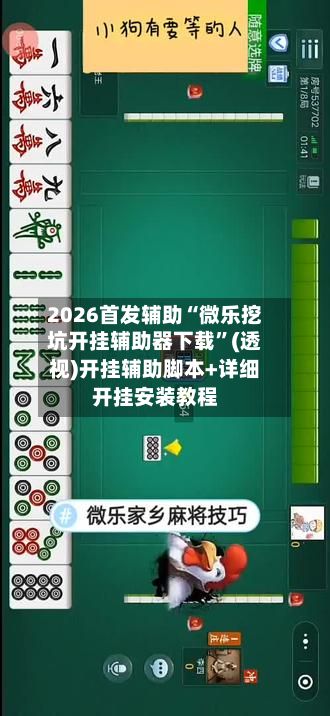 2026首发辅助“微乐挖坑开挂辅助器下载”(透视)开挂辅助脚本+详细开挂安装教程-第2张图片
