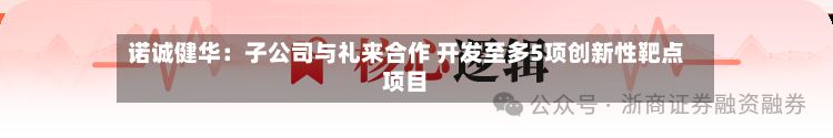 诺诚健华:子公司与礼来合作 开发至多5项创新性靶点项目-第1张图片