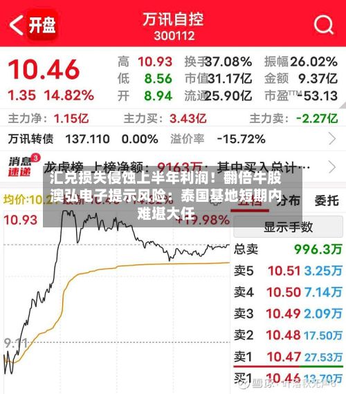 汇兑损失侵蚀上半年利润!翻倍牛股澳弘电子提示风险:泰国基地短期内难堪大任