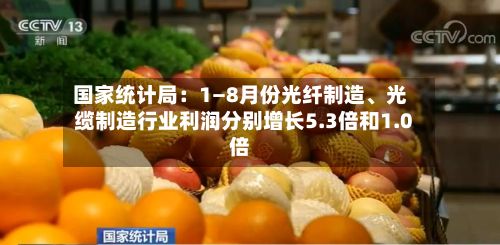 国家统计局：1—8月份光纤制造、光缆制造行业利润分别增长5.3倍和1.0倍-第2张图片