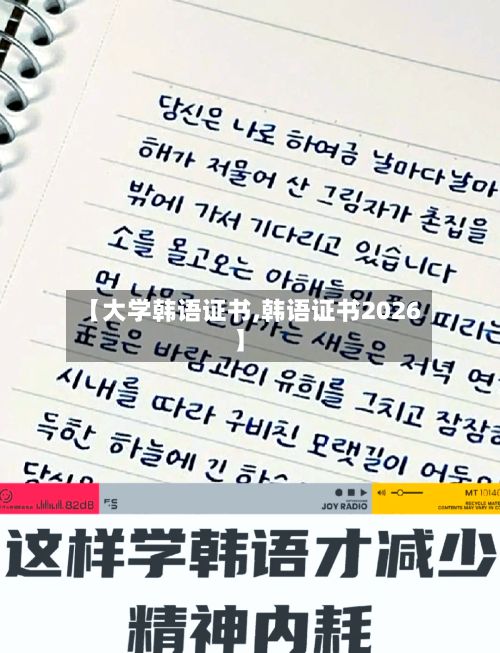 【大学韩语证书,韩语证书2026】