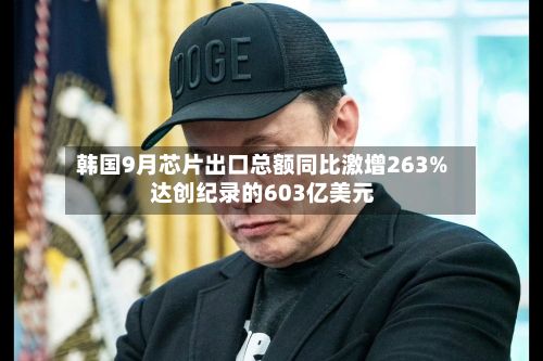 韩国9月芯片出口总额同比激增263% 达创纪录的603亿美元
