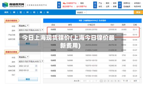 今日上海现货镍价(上海今日镍价最新费用)-第2张图片
