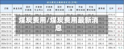 煤炭费用/煤炭费用最新消息-第2张图片