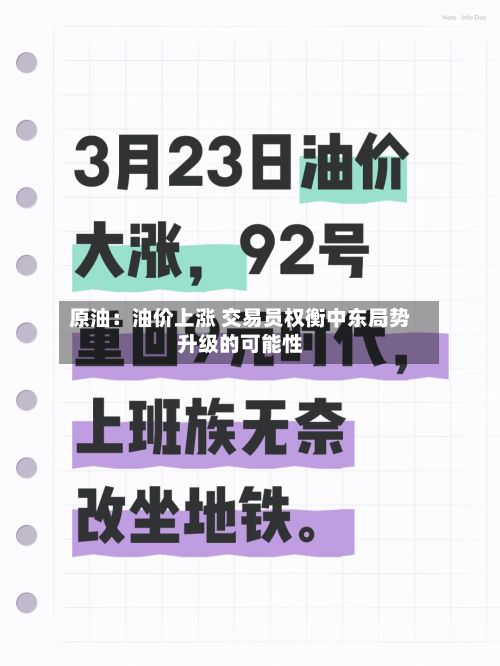 原油:油价上涨 交易员权衡中东局势升级的可能性-第1张图片
