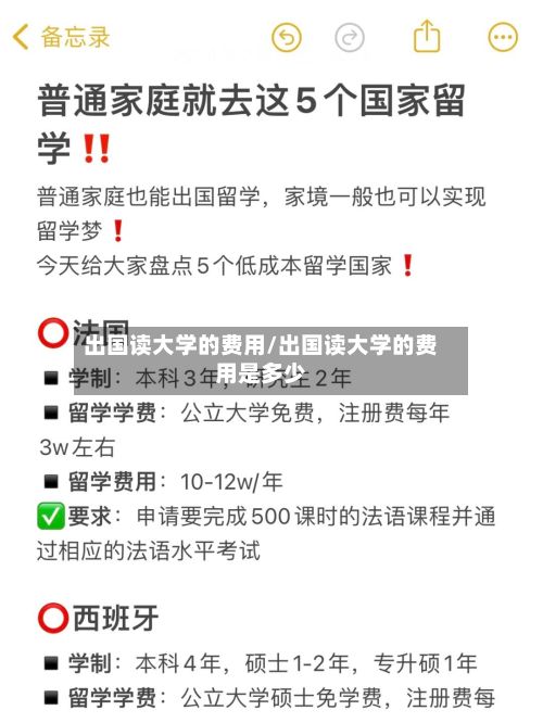 出国读大学的费用/出国读大学的费用是多少