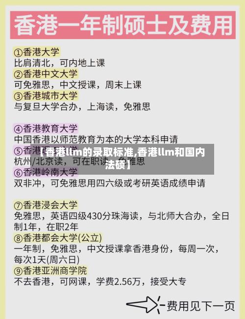 【香港llm的录取标准,香港llm和国内法硕】