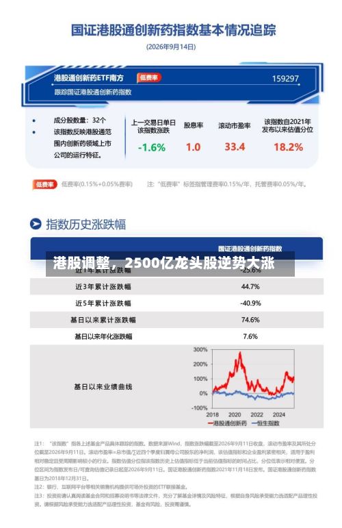 港股调整，2500亿龙头股逆势大涨
