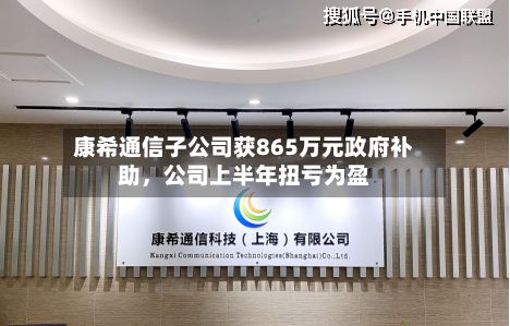 康希通信子公司获865万元政府补助，公司上半年扭亏为盈-第2张图片
