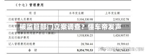 被监管部门立案调查？懂车帝发声