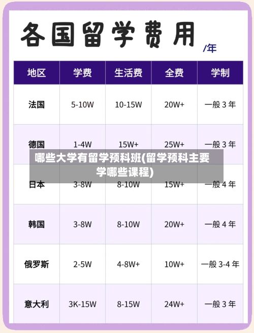 哪些大学有留学预科班(留学预科主要学哪些课程)-第2张图片