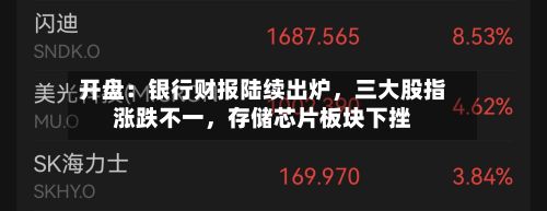 开盘：银行财报陆续出炉，三大股指涨跌不一，存储芯片板块下挫-第2张图片