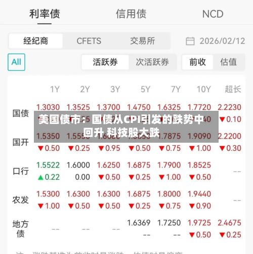 美国债市:国债从CPI引发的跌势中回升 科技股大跌-第3张图片