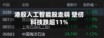 港股人工智能股走弱 壁仞科技跌超11%