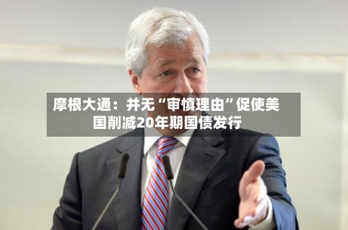 摩根大通：并无“审慎理由	”促使美国削减20年期国债发行-第2张图片