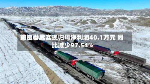 中铝世界第三季度实现归母净利润40.1万元 同比减少97.54%-第1张图片