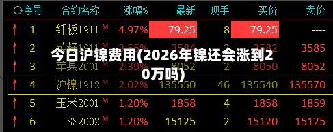 今日沪镍费用(2026年镍还会涨到20万吗)