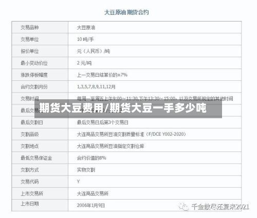 期货大豆费用/期货大豆一手多少吨