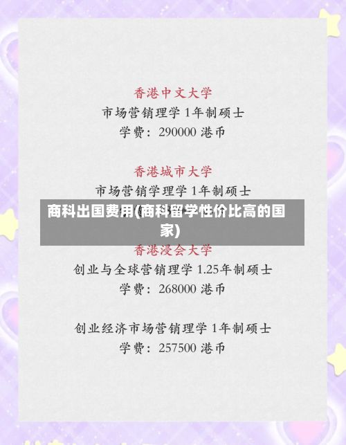 商科出国费用(商科留学性价比高的国家)