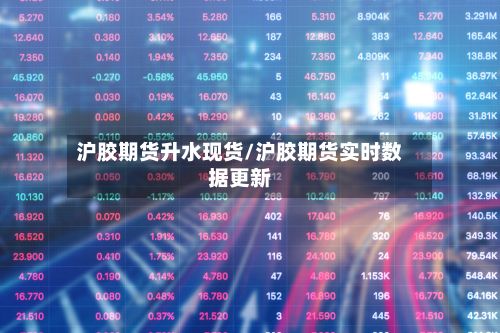沪胶期货升水现货/沪胶期货实时数据更新-第3张图片