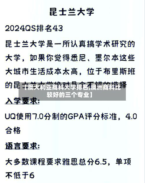 【澳大利亚商科大学排名,澳洲商科比较好的三个专业】