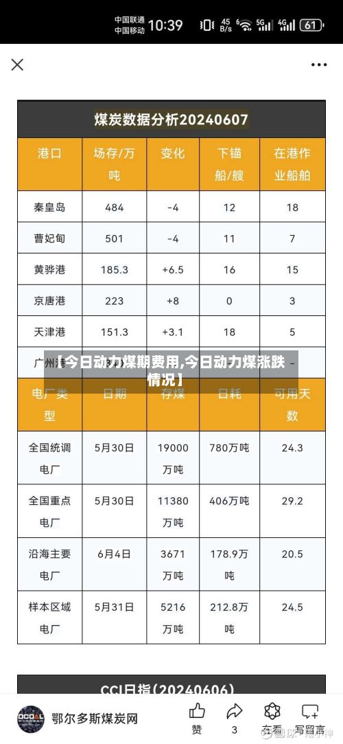 【今日动力煤期费用,今日动力煤涨跌情况】