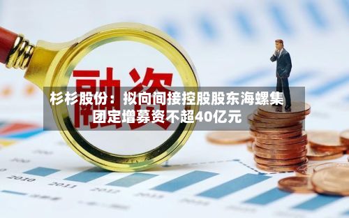 杉杉股份：拟向间接控股股东海螺集团定增募资不超40亿元-第2张图片