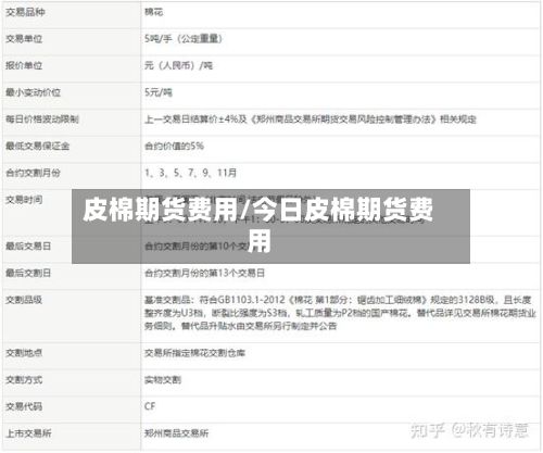 皮棉期货费用/今日皮棉期货费用