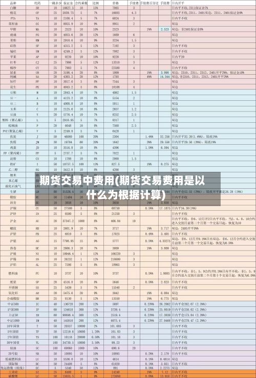 期货交易中费用(期货交易费用是以什么为根据计算)