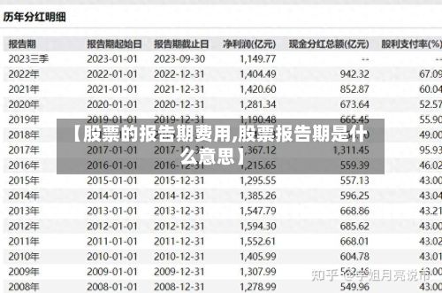【股票的报告期费用,股票报告期是什么意思】-第2张图片