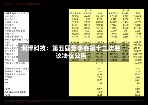 润泽科技：第五届董事会第十二次会议决议公告