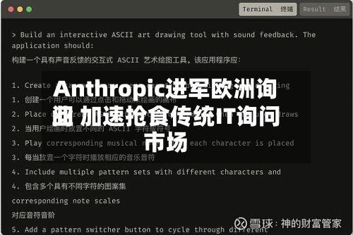 Anthropic进军欧洲询问业 加速抢食传统IT询问市场