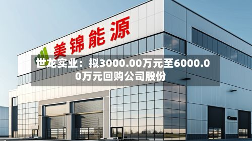 世龙实业：拟3000.00万元至6000.00万元回购公司股份