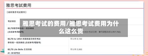 雅思考试的费用/雅思考试费用为什么这么贵-第2张图片