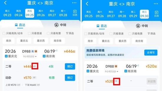 国庆高铁票涨价?12306回应